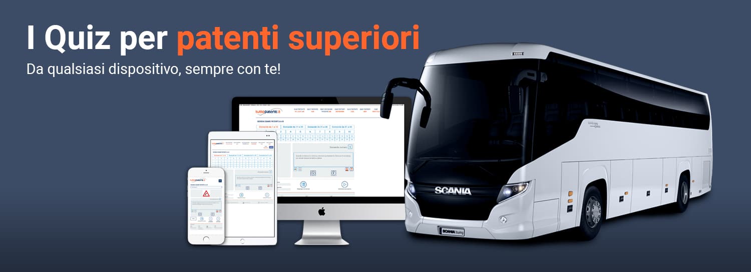 Devi prendere una patente superiore?<br>Preparati con noi al tuo esame di teoria per le patenti C, D, E.